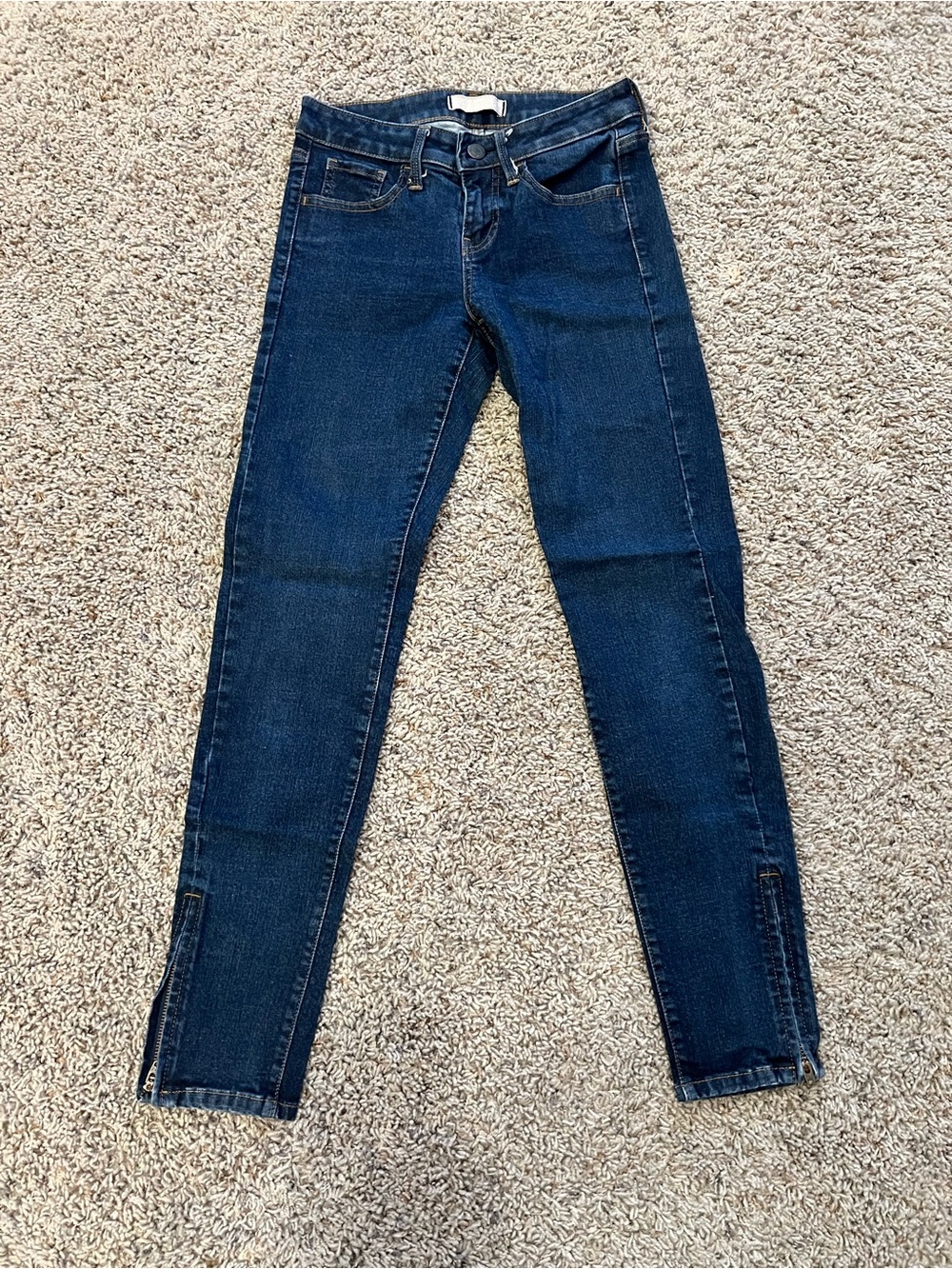 Uniqlo Dark Blue Skinny Jeans with Ankle Zips